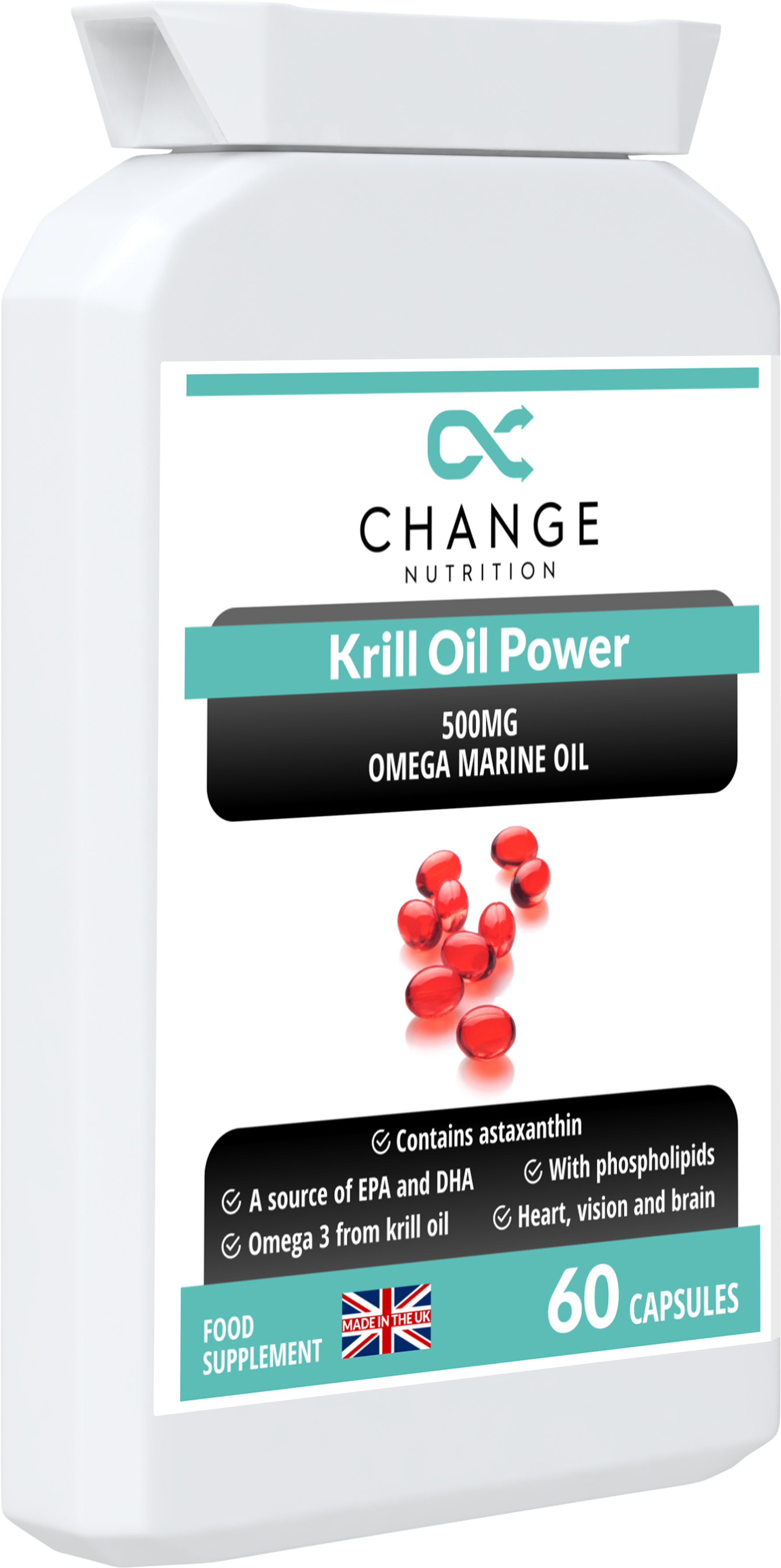 Krill Oil POWER Capsules - 500mg Antarctic Omega Marine Oil